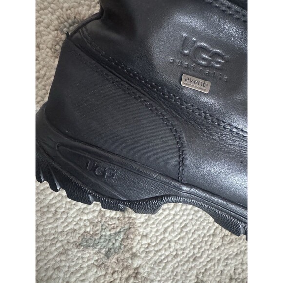 UGG Butte Sheepskin Vibran Lace Up Boots Winter Mens Size10 Black Leather Chukka - Picture 12 of 12